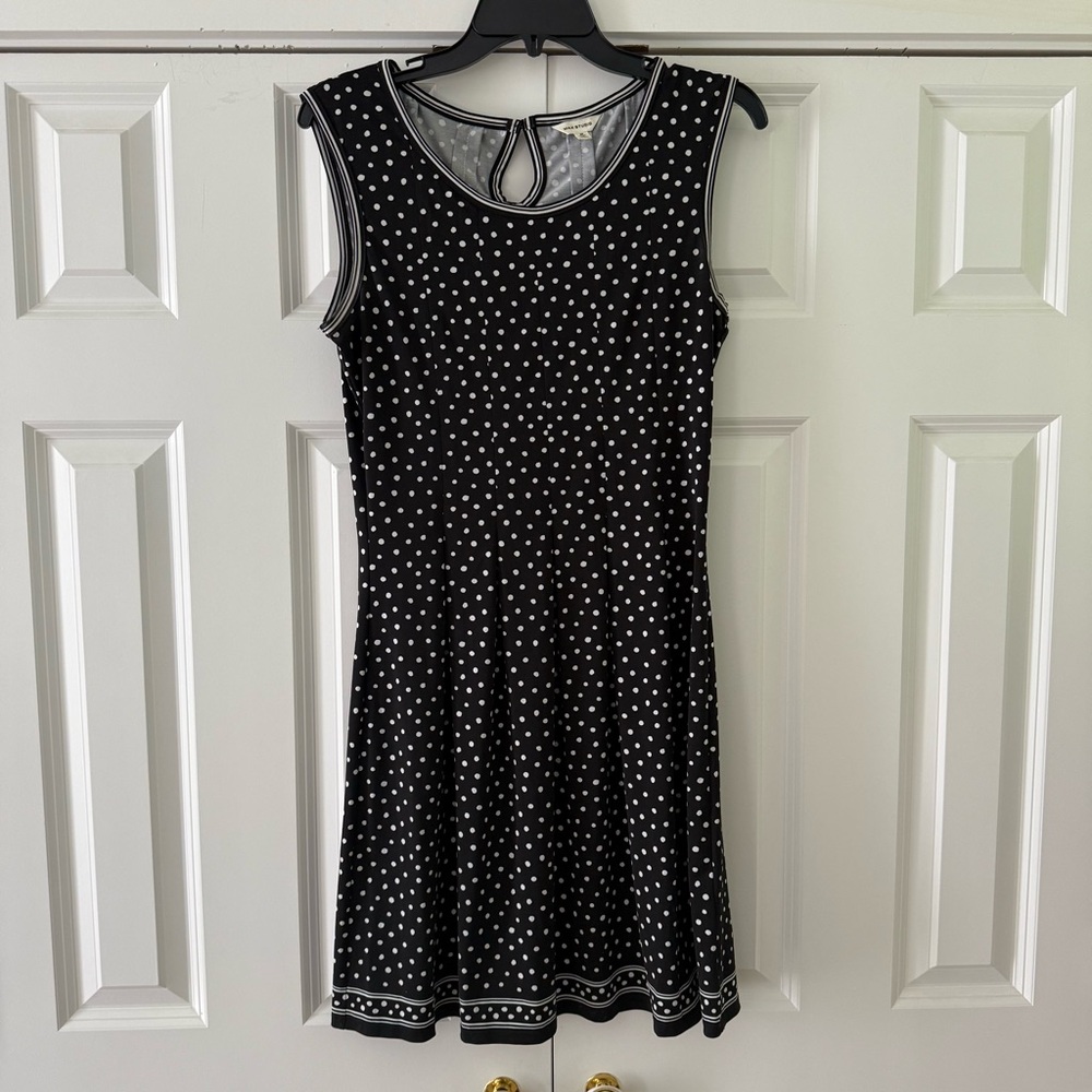 ⭐️ Max Studio Polka Dot Sleeveless Fit & Flare Dress